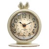 Creative Co-Op Vintage Pewter Mantel Clock with Birds, Distressed Cream