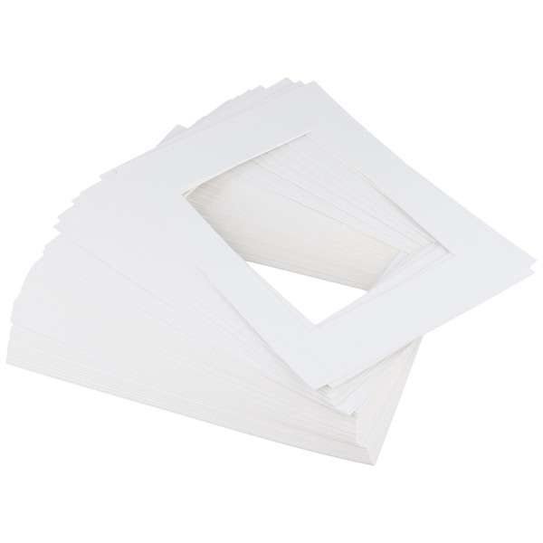 HONYUET 40PCS A4 White Picture Mounts, 29.5x20.8cm Cardboard Picture Mount,