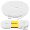 WEGOODZF No Tie Elastic Shoelaces: 8mm Wide 120cm Long White