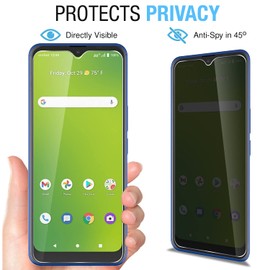 Anbzsign [2 Pack] Cricket Dream 5G / Cricket Innovate 5G / AT&T Radiant Max 5G (6.8-inch) Privacy Screen Protector, Anti-Spy 9H Hardness Tempered Glass