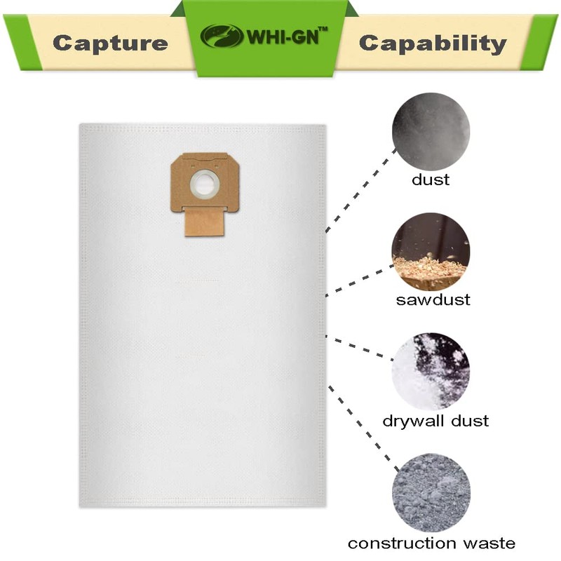 WHI-GN Replacement for BOSCH Bags, VB140F Fleece Filter Bags, compatible