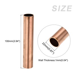 METALLIXITY Copper Pipe (22 mm AD x 1 mm Wall D x 100 mm L) Straight Hoses - for Home Furnishings Machines DIY Crafts