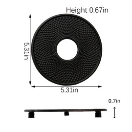 Fengshuibringluck Kitchen Cast Iron Trivet 5.3'' Cast Iron Trivets for Hot Dishes Hot Pan Holder for Counter Kitchen Decoration Hot Teapot Trivit Round Trivet (Round), W5560