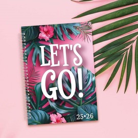 2025-2026 Academic Diary Planner, A5 Hardback, Week to View, Spiral Bound, Assorted Designs (Lets Go)