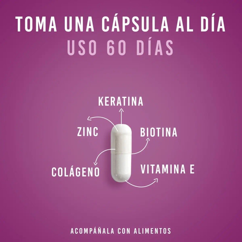 Capsulas Keratina Biotina Colageno Vitamina Cabello Lifeed