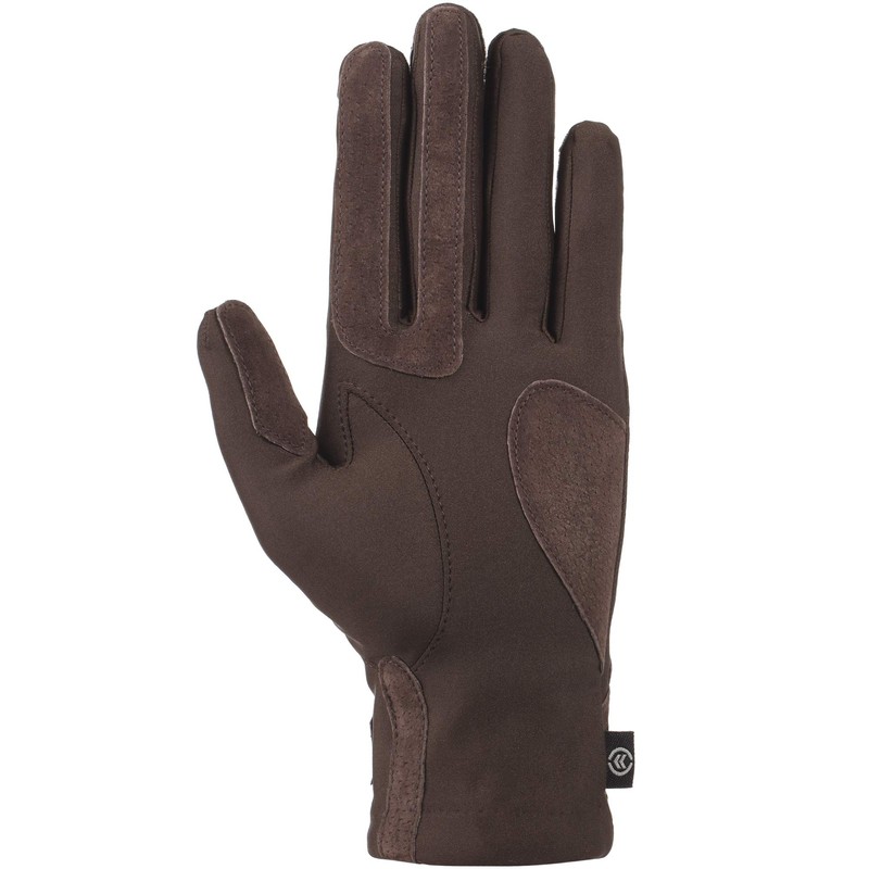 isotoner mens Stretch Classics Fleece Lined cold weather gloves, Brown,