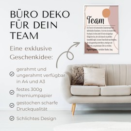 PURESIZE Colleague Gift, Team A4 Boho Picture with Frame (White), Colleague Farewell Gift, Say Goodbye, New Team Member, Trainee, Trainee