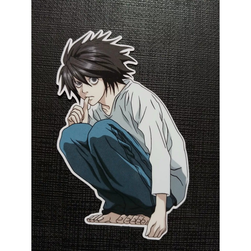 L Lawliet from Death Note Glossy Sticker Anime Waterproof!