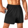DiULi Men's Sports Shorts with Zip Pockets, Black, XL