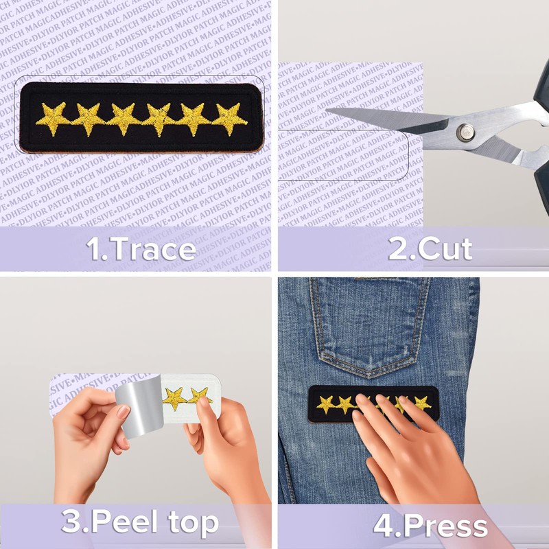 Patch Magic Adhesive, Washable Double-Sided Glue for Iron On Patches