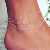 Pencros Dainty Layered Anklet,14K Gold Filled Cute Beads Satellite Chain