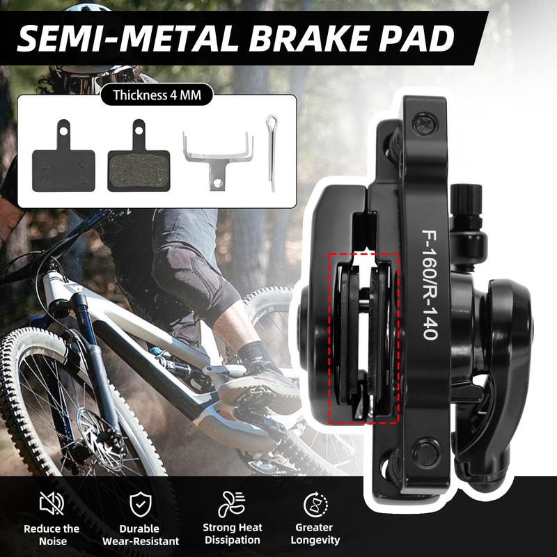 Bike Disc Brake Kit, Aluminum Front and Rear Caliper, MTB