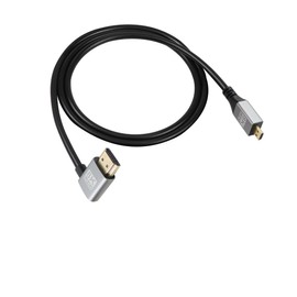 RIIEYOCA 90 Degree Right Angle UHD 8K Micro HDMI Male to HDMI Male 48Gbps High Speed 2.1 Cable Supports 8K @ 60Hz, 1080p, ARC, 3D, for DVR, HDTV, (Right Angle, 1m)