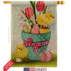 Chicks On Eggs Burlap House Flag Eagle Set Springtime easter