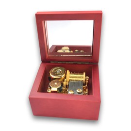 Brown Pear Wooden Wind up Music Box with Clockwork Sankyo Musical Movement Tune: What a Wonderful World