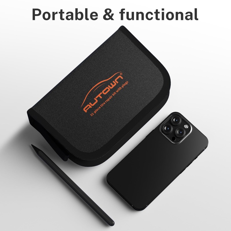 AUTOWN Flat Tire Repair Kit with Plugs 31 Pcs for