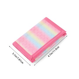 Nitort Wallet,RFID Trifold Canvas Outdoor Sports Wallets for Kid,Lovely and Novelty Wallet with Zipper for Kids- Front Pocket Wallet with Magic Sticker(Rainbow Bling KW04)
