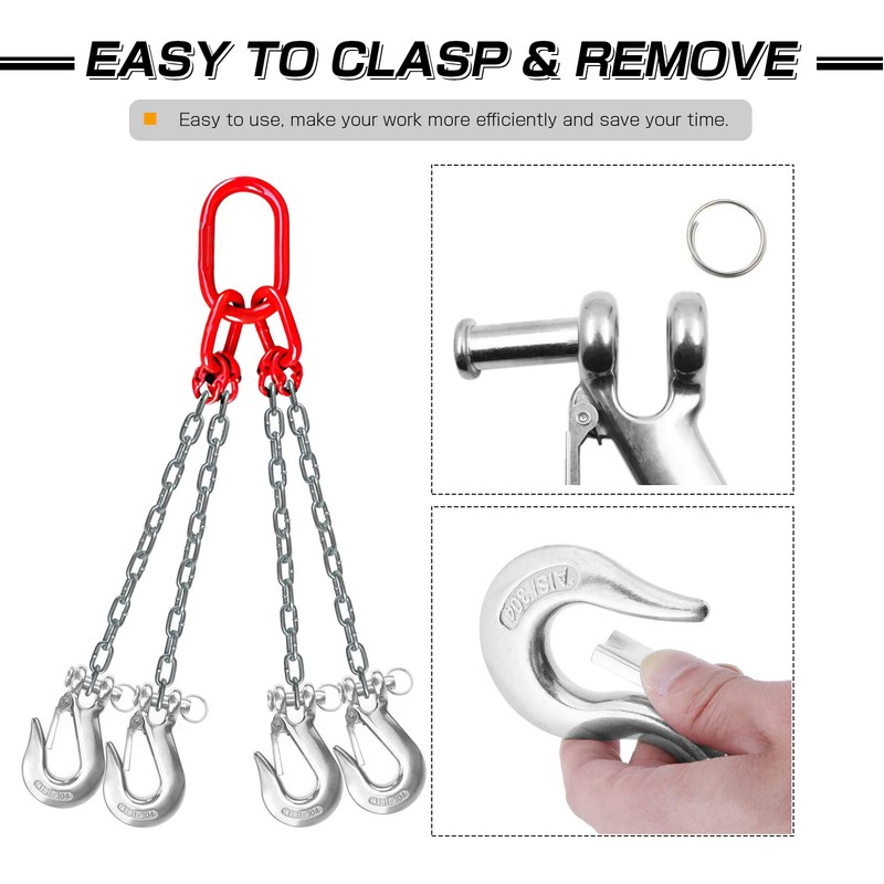 AMYSPORTS Heavy Duty Slip Hook Lifting Winch Steel Slip Hook