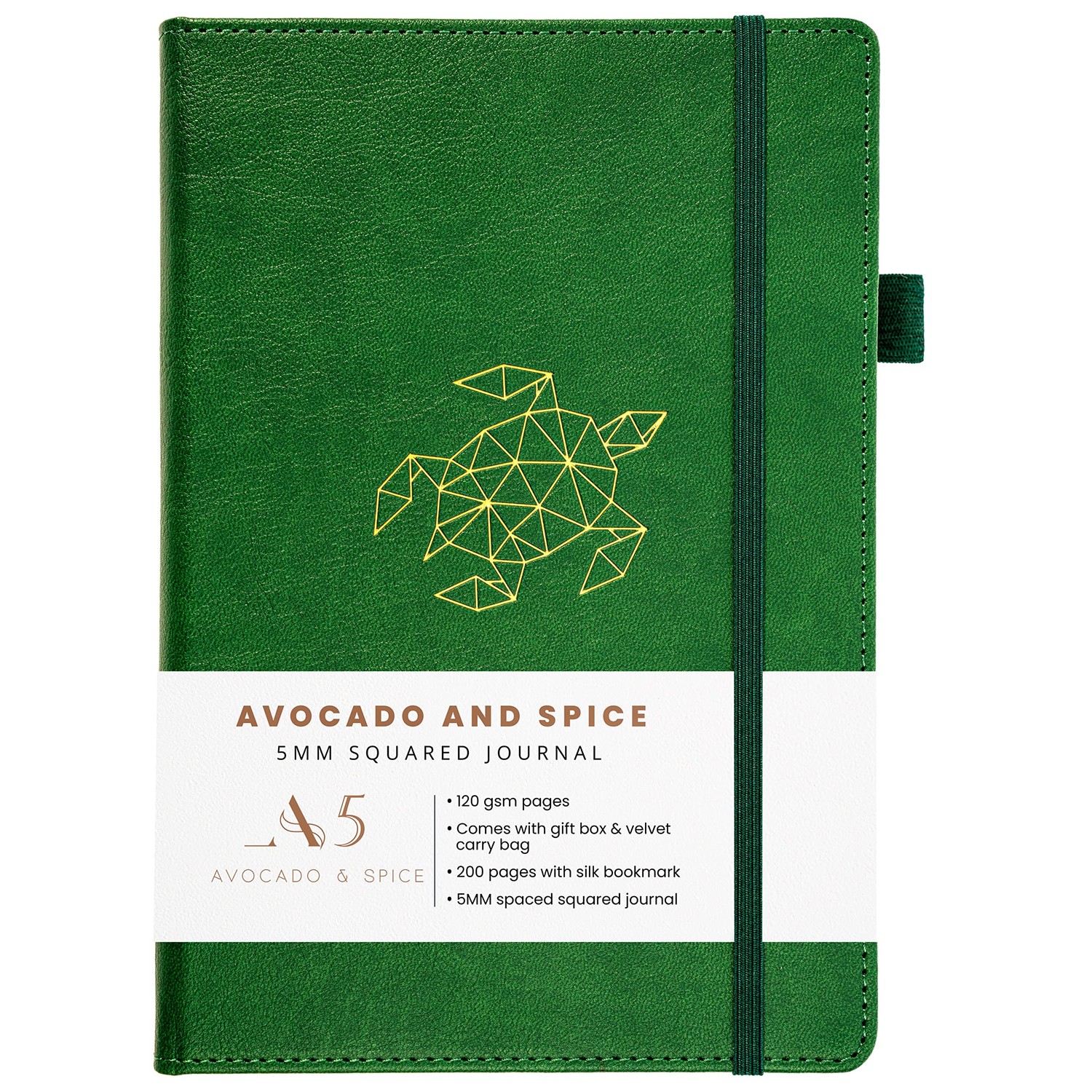 A5 Squared Notebook by Avocado and Spice® with Gift Box & Velvet Bag ...