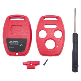 4 Buttons Uncut Key Fob Cover Case fit for Honda 2003-2012 Accord 2006-2013 Civic EX 2009-2015 Pilot 2005-2006 CR-V Ridgeline Oldyssey Keyless Entry Key Fob Shell