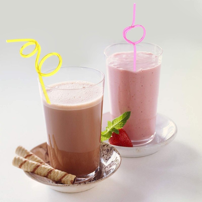 Reusable Straws Set of 30 Flexible Plastic Straws Funny Christmas