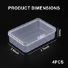 4 Pcs Mini Clear Plastic Storage Containers Box, 3.7x2.5x1 Inches