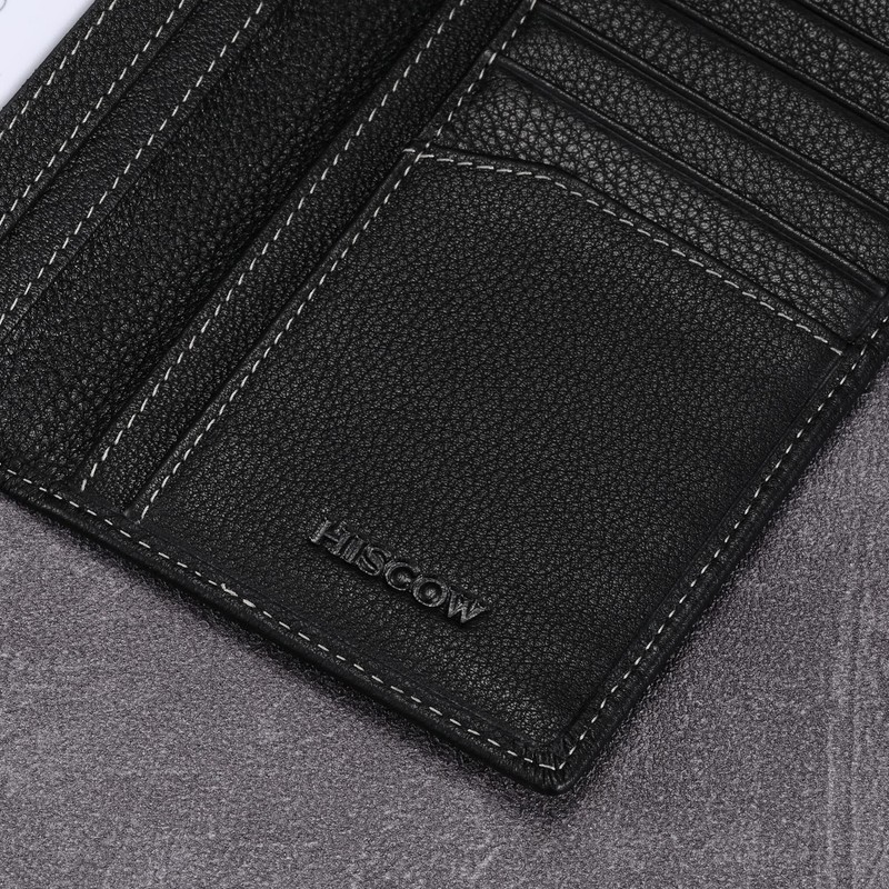 HISCOW Slim Leather Long Wallet for Men, Breast Pocket Wallet