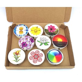 Deko-STECKEL® DS-9791 "9 Designs" Decorative Socket Cover Dust Cover Socket Cover for Clean Schuko Sockets Socket Strips Cable Reel Splash Guard Pack of 9