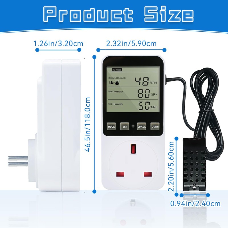 Digital Thermostat Temperature Controller, Socket Outlet 230V Temperature Control Switch