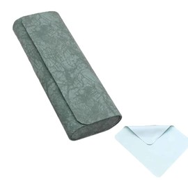 N-KONGJIAN Hard Shell Eyeglasses Case with Cleaning Cloth, Light and Fashion Glasses Case, Case For Glasses (Green)