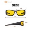Bloomoak Night Driving Glasses, Wrap Around for Side Shields Provide