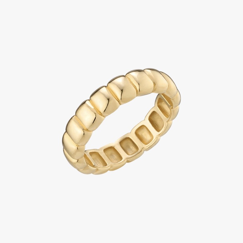 Gold&Dear 14KGP Volume Square Line Ring Yellow Gold S (No.
