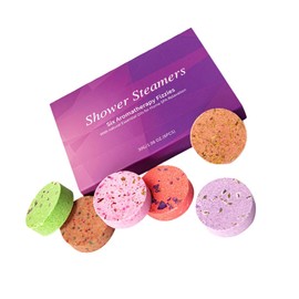 WOONEKY 6pcs Aromatherapy Shower Steamers Bath Aroma Salt Tablets Natural Essential Oil Infused Bath Tablets for Relaxation and Spa Experience for Women
