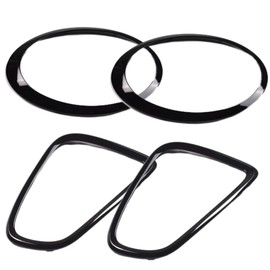 FCBJX 4Pcs Headlight Trim Ring Tail Lights Bezel Glossy Black Compatible with MINI Cooper R55 R56 R57 R58 R59 with Installation Tool