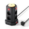 8 Fach Mehrfachstecker mit 4 USB und Licht, Steckdosenleistemit Steckdosenleiste
