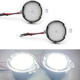2 x LED Side Mirror Puddle Lights Lamp Assembly Compatible with Ford F150 Explorer Flex Taurus X Taurus ， Side Mirror Puddle Lamps Fit for Lincoln MKX MKT MKS 07-15 Mercury Sable 09-16 (white)
