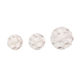 Deco 79 Resin Floral Decorative Orbs & Vase Filler Decorative Balls with Varying Sizes, Set of 3 Vase Filler 6", 5", 4" H, White