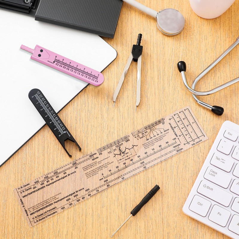 Tondiamo 2 Sets EKG Calipers and EKG Ruler Combination Set
