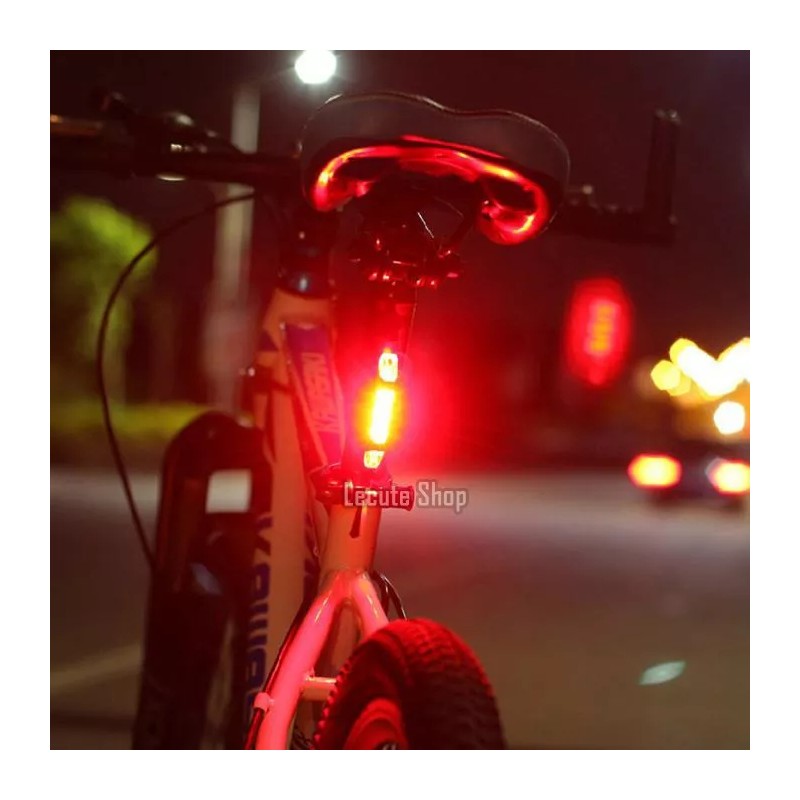 Car-Parment Lampara Luz Led Colores Bicicleta Recargable Trasera Delante