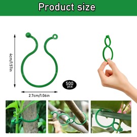 Pack of 500 Plant Clips, Small Plant Clips, Secured Plant Clip, Tomato Clips, Plastic, for Plants, Securing Plant Hooks for Climbing Plants, Reusable Plant Clips