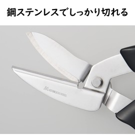 Fujiwa Sangyo All Purpose Scissors, Made in Japan, Stainless Steel, Strong, Multi-Purpose, Dismantling Coarse Garbage, Metal, Plastic, Cardboard, Gardening, Resource Garbage, Sharp, Easy to Cut, Compact