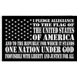 3X5 USA I Pledge of Allegiance 2ND AMENDMENT NRA BLACK 100D Woven Premium Quality Fade Resistant Flag Banner