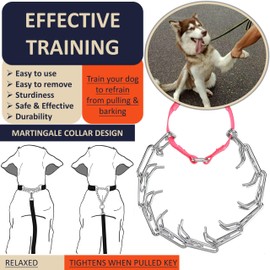 DEYACE Dog Training Collar with Quick-Release Buckle, Adjustable Stainless Steel Collar for Small Medium Large Dogs