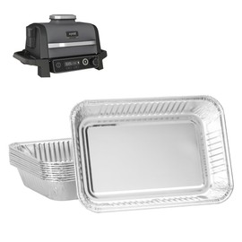 30 Pack Grill Drip Pan Liners for Ninja Woodfire OG800 OG900 Series, 6418 Grease Tray for Ninja Woodfire Pro Connect XL OG850 OG951 Series, Disposable Aluminum Foil Drip Pans
