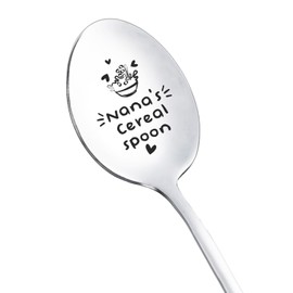 Gift for Nana from Granddaughter Grandson Funny Nana's Cereal Spoon for Grandma Nana Cereal Lover Gifts Spoons for Nana Grandmother Christmas Gifts Stainless Steel Spoons