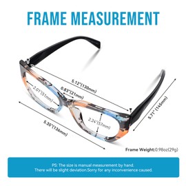 HGIOOIGH Reading glasses Woman Blue light block Oversized Irregular Cat eye Frame,+2.5