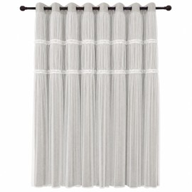 INLINAS 100% Blackout Curtains with Sheer Overlay, Double Layers Black Out Panels, Grommet Top Windows Drapes for Bedroom and Living Room, Brown, 52 x 84 Inches, Set of 2