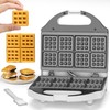 SugarWhisk Square Waffle Maker, 2 x 4" Mini Classic Waffles