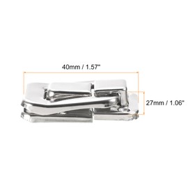 sourcing map 4Pcs Toggle Catch Lock, 1.57" x 1.06" (LxW) Iron Hasp Lock Latch Clasp for Jewelry Box Wooden Case Toolbox, Silver