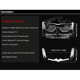 Kagogo Sports Goggles Protective Basketball Glasses Safety Goggles for Adults with Adjustable Strap for Basketball Football Volleyball Hockey Rugby (Transparent White001)
